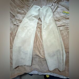 Hugo Buscati Cream Leather Suede Women’s Pants Size 6